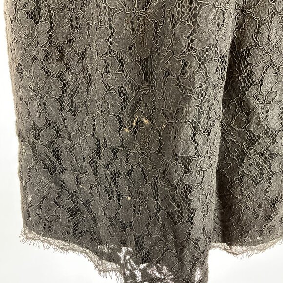 Babaton Lace Dress 2 Black Short Sleeve V-Neck Sheer Back Pockets - Picture 6 of 13